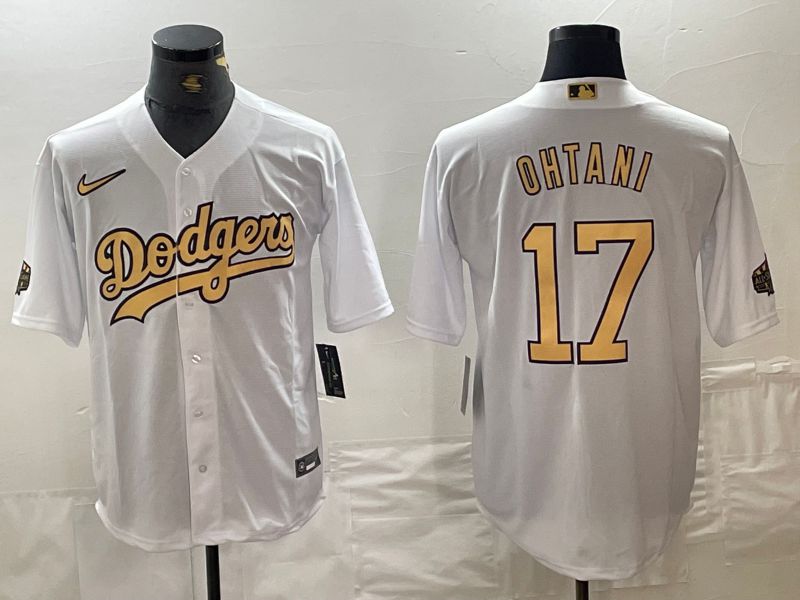 Men Los Angeles Dodgers 17 Ohtani White All Star Nike Game MLB Jersey style 1